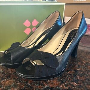 Naturalizer Black High Heel Peep-Toe Shoes